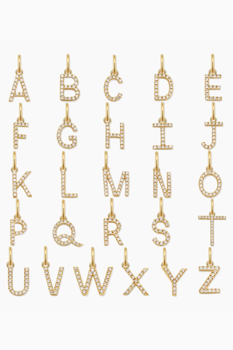 14K Gold My Letter Diamond Pendant Charm, Alternate, color, Yellow Gold - X