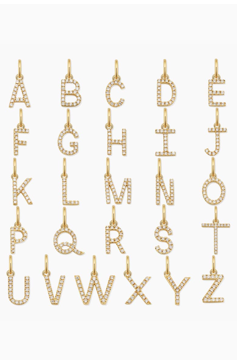Oradina 14K Gold My Letter Diamond Pendant Charm, Alternate, color, Yellow Gold - H