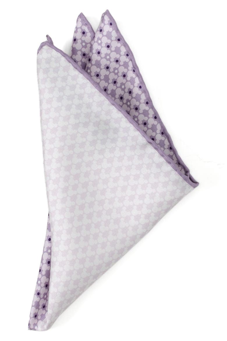 x Disney Mickey Dot Silk Pocket Square, Main, color, PURPLE