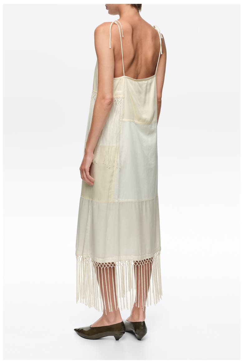 Patchwork Fringe Midi Dress, Alternate, color, CREAM