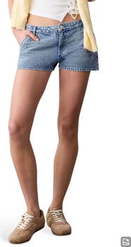 MANGO TEEN Relaxed Low Rise Denim Shorts