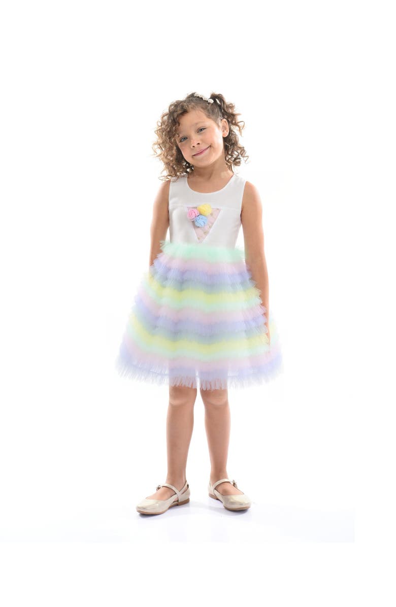 Mimi Tutu Ruffle Tiered Pom Dress, Main, color, Purple