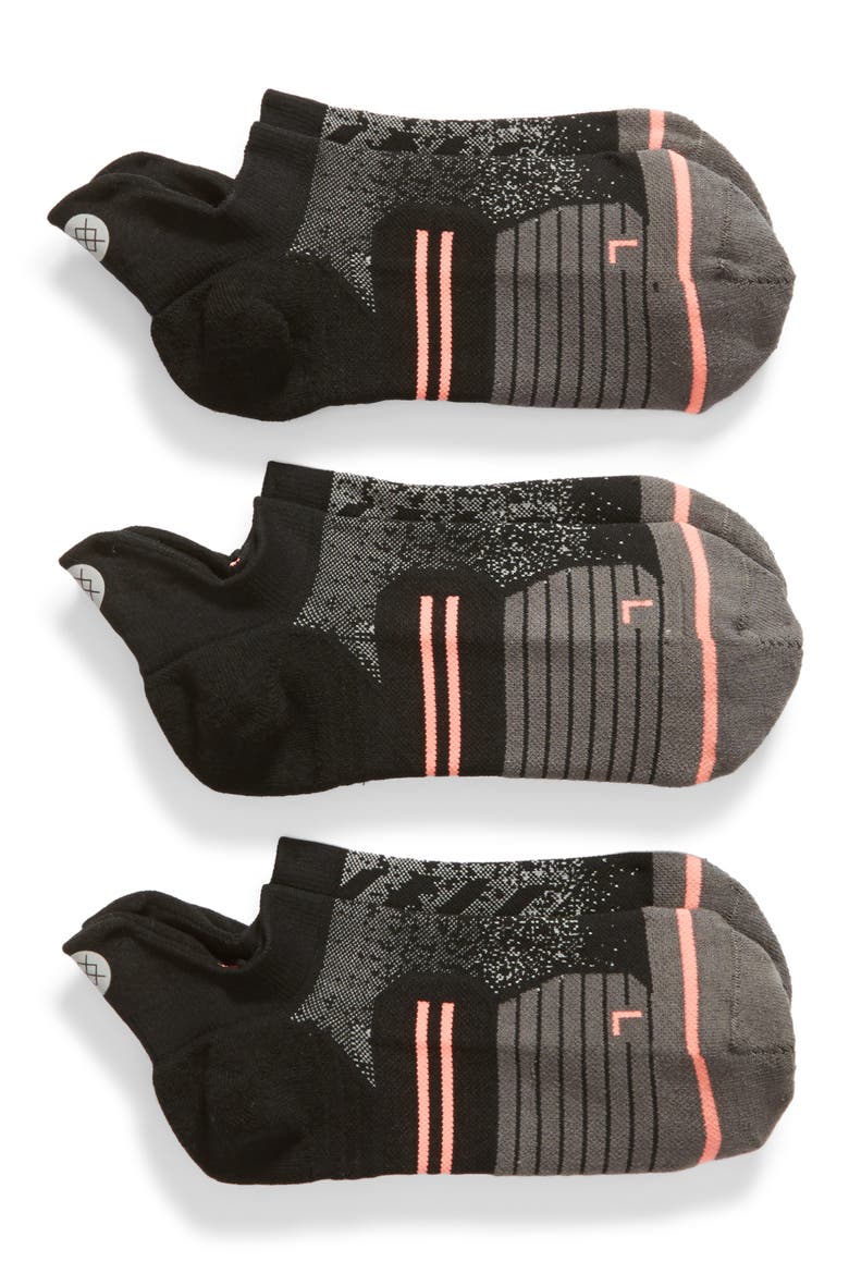 Uncommon Run Tab 3-Pack Training Socks, Main, color, BLACK