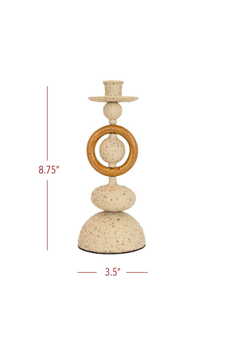 Textured Metal Stack Taper Holder Tan, Alternate, color, Beige