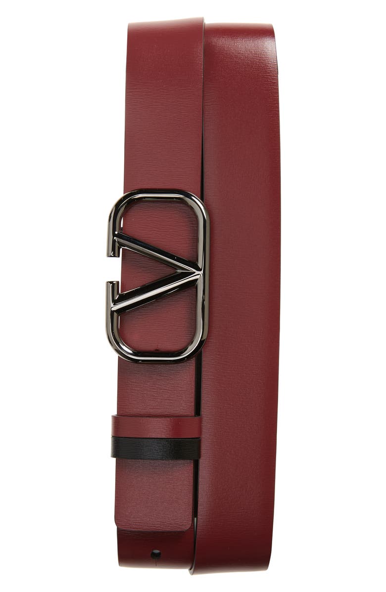 Valentino Garavani VLOGO Buckle Reversible Leather Belt, Alternate, color,