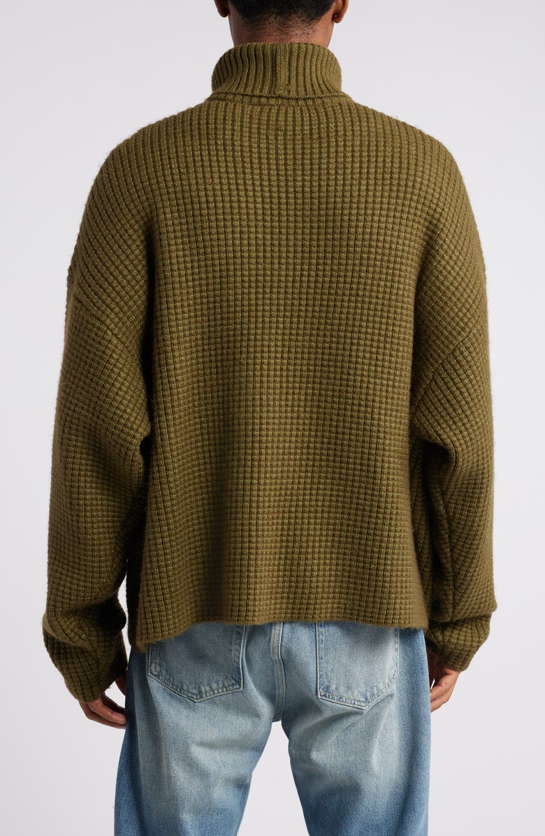 Fear of God Essentials Gender Inclusive Heavy Waffle Knit Turtleneck Sweater, Alternate, color, 