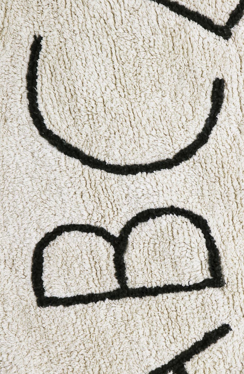 Lorena Canals Washable ABC Round Rug, Alternate, color, Black