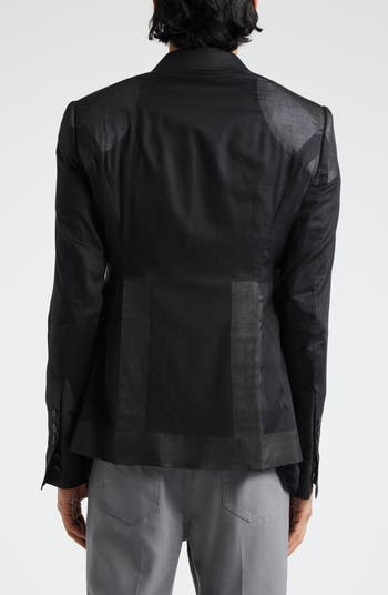 ジャケット RICK OWENS NAPPA BLAZER WITH STRETCH COTTON INSERTS Rick Owens Giacca Patchwork Panel Cotton Blazer | Nordstrom