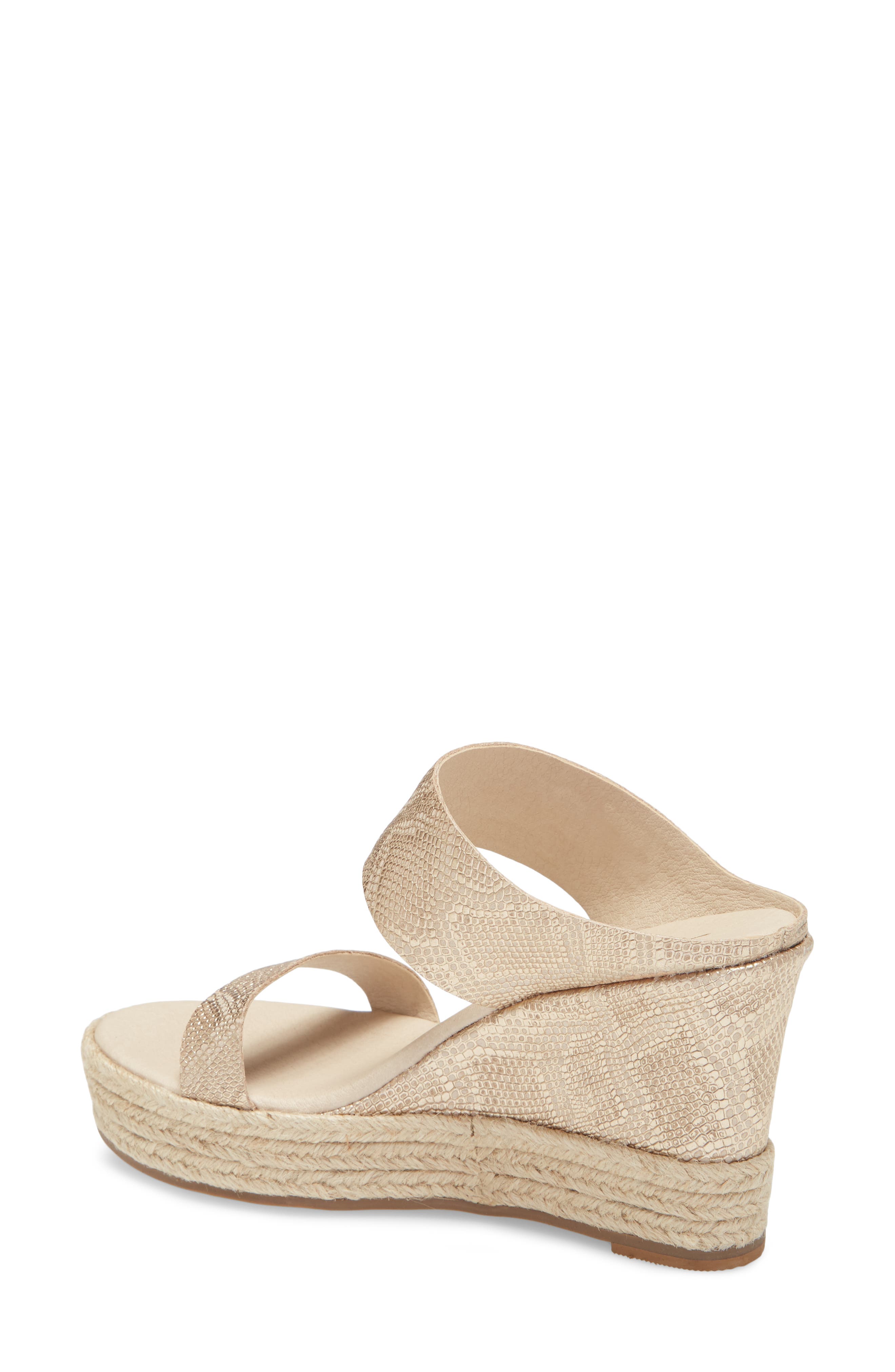 Flora Wedge Slide Sandal, Alternate, color, GOLD SNAKE PRINT