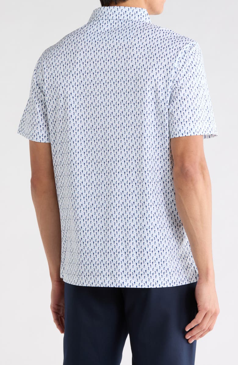 Bugatchi OoohCotton<sup>®</sup> Golf Print Polo, Alternate, color, Ice