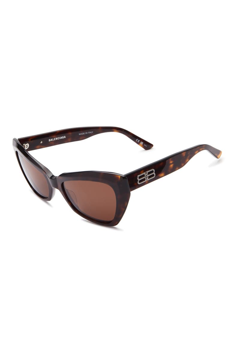 56mm Cat Eye Sunglasses, Alternate, color, HAVANA HAVANA BROWN