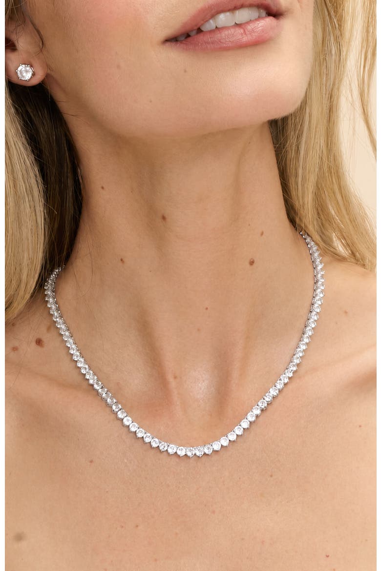 Inheritance Tennis Necklace, Alternate, color, Silver
