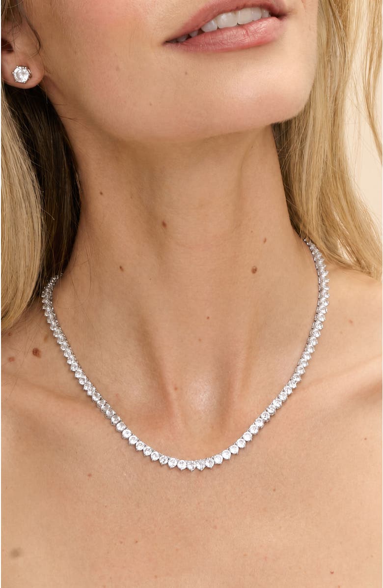 Stella & Dot Inheritance Tennis Necklace, Alternate, color, Silver