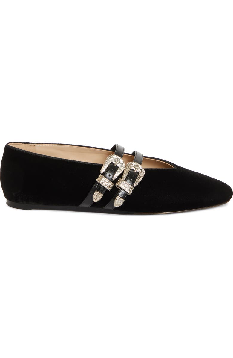 Le Monde Béryl Claudia Western Buckle Ballet Flat, Alternate, color, Black