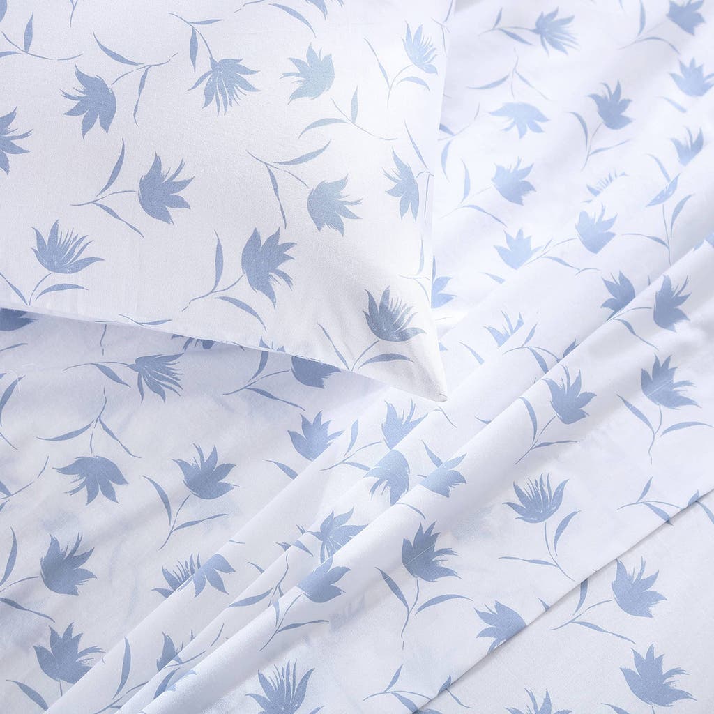 Stone Cottage Floral Breeze 200 Thread Count Cotton Percale Sheet Set In White