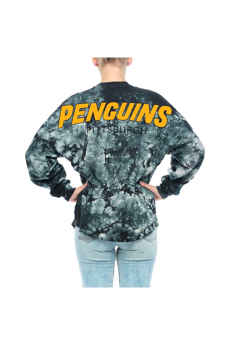 Women's Fanatics Branded Black Pittsburgh Penguins Crystal-Dye Long Sleeve T-Shirt, Alternate, color, Black