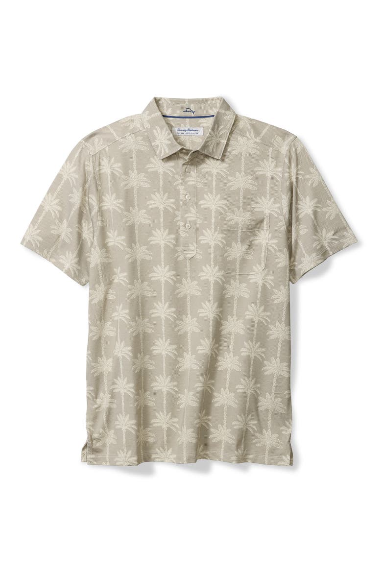 San Lucio Palm Lane Print IslandZone® Polo, Main, color, CHINCHILLA