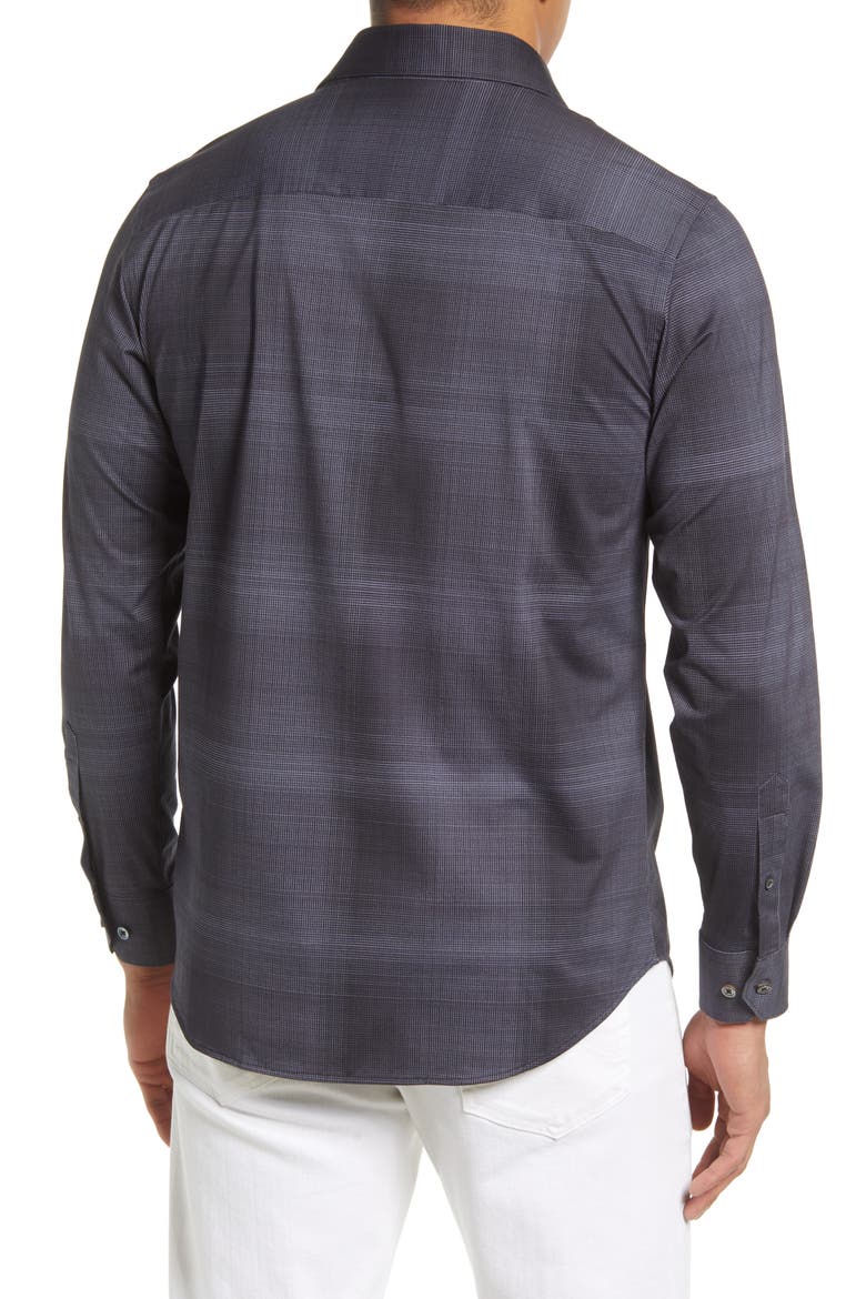 OoohCotton® Plaid Button-Up Shirt, Alternate, color, GRAPHITE