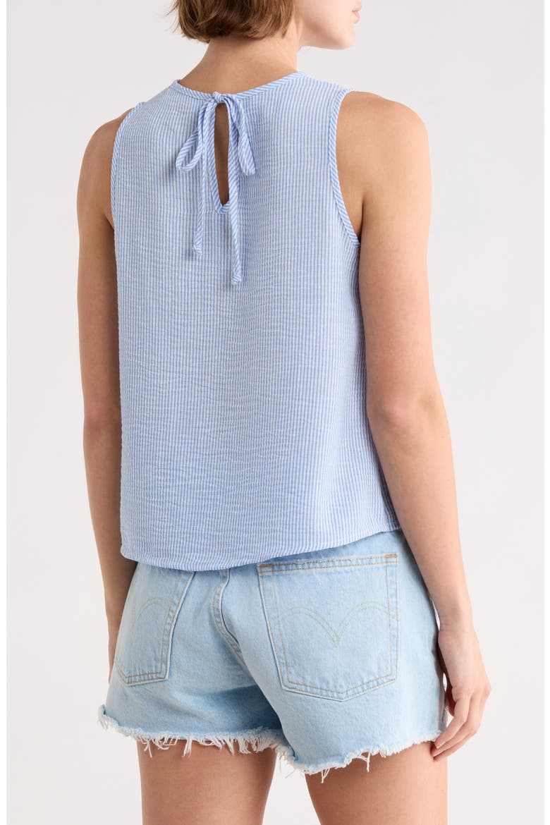 Stripe Sleeveless Cotton Top, Alternate, color, LIGHT BLUE