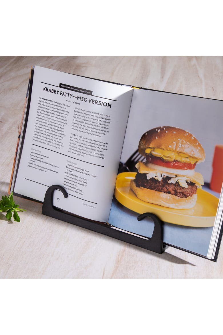 9.75 Inch Cast Iron Cookbook Holder in Black, Alternate, color, Black