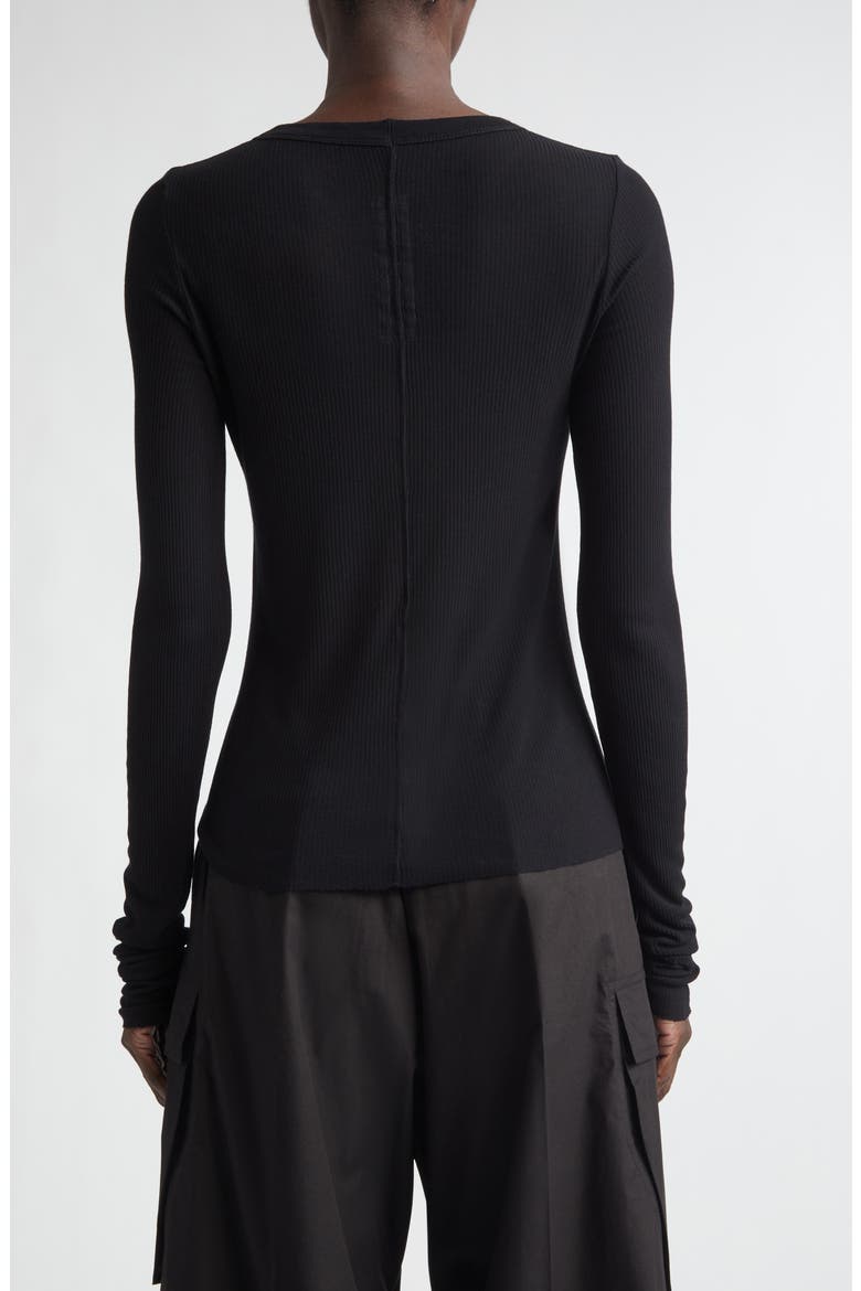 Crop Rib Long Sleeve T-Shirt, Alternate, color, BLACK