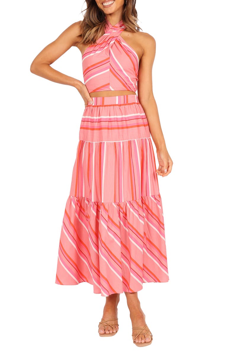 Petal & Pup Sophia Stripe Two-Piece Halter Dress, Main, color, 
