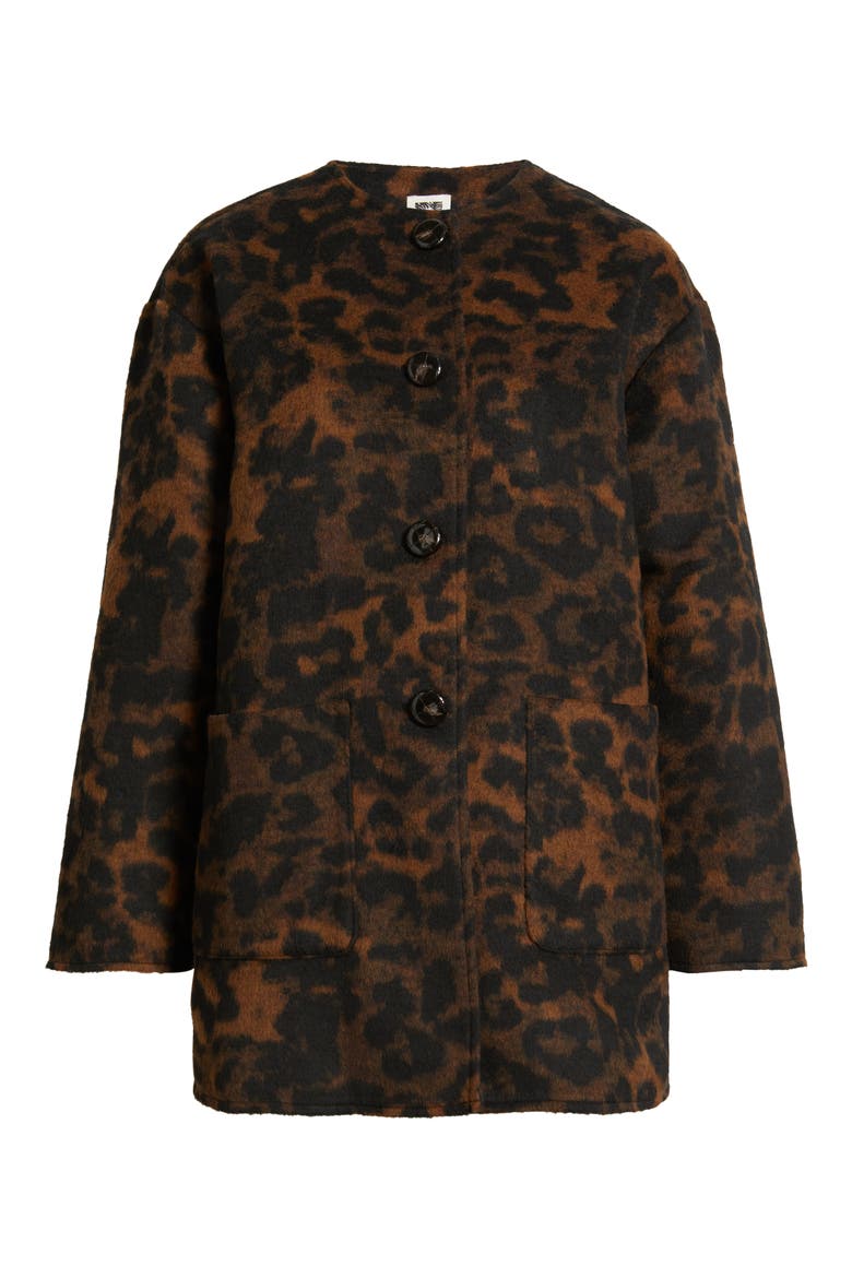Leopard Print Topper Coat, Alternate, color, ANNE BLACK/ BROWN MULTI