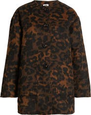 Anne Klein Leopard Print Topper Coat