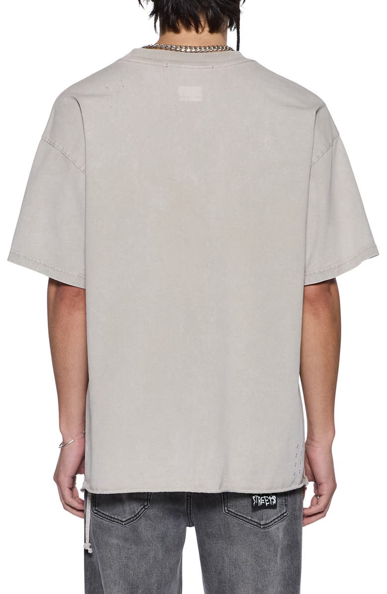Ksubi Blasted Ekcess Oversize Distressed Graphic T-Shirt, Alternate, color, Washed Grey