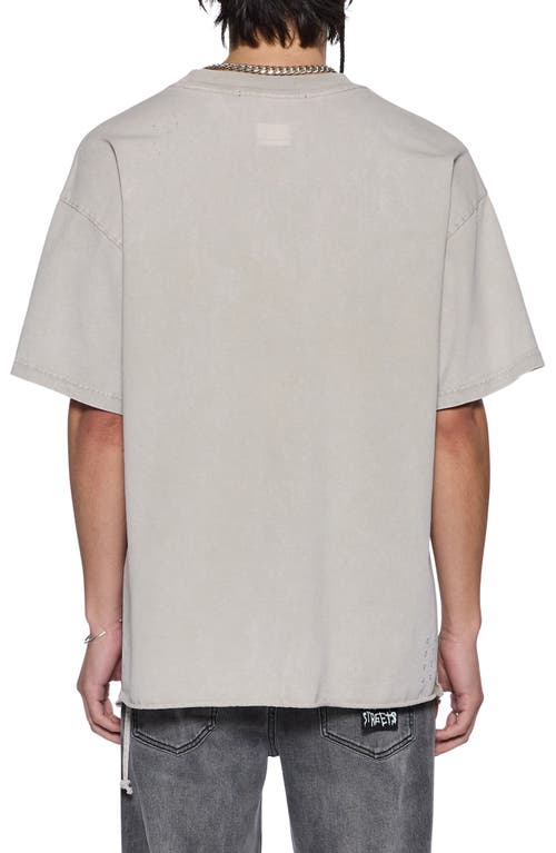 Ksubi Blasted Ekcess Oversize Distressed Graphic T-shirt In Gray