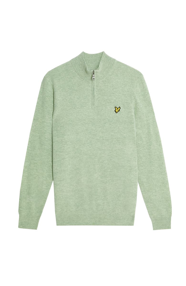Lyle & Scott Lambswool Blend Quarter Zip Sweater, Alternate, color, Cold Mint Marl