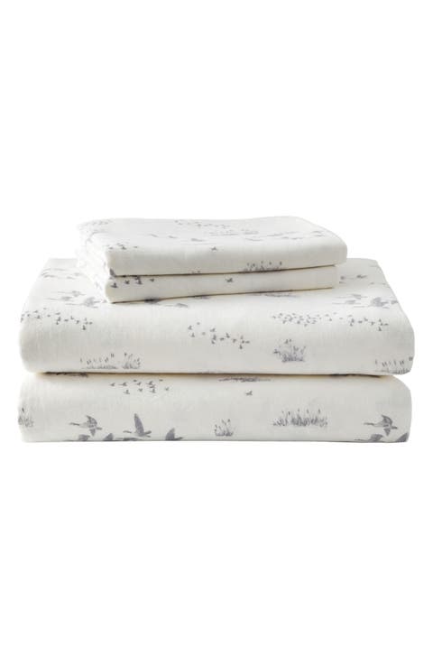 Geese Meadow Cotton Flannel Sheet Set