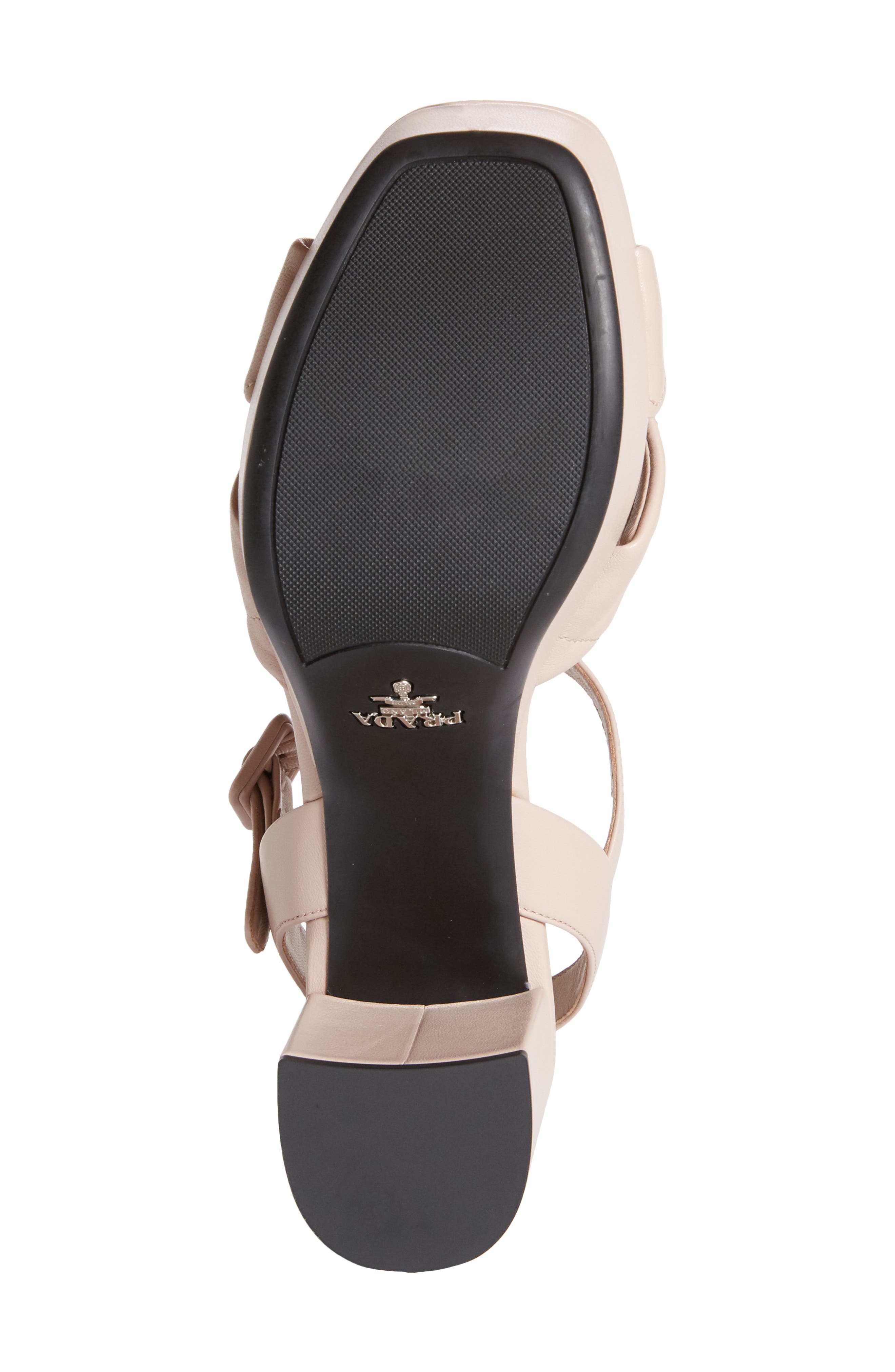 Prada Diagram Quilted Leather Platform Sandal, Alternate, color, Light Pink