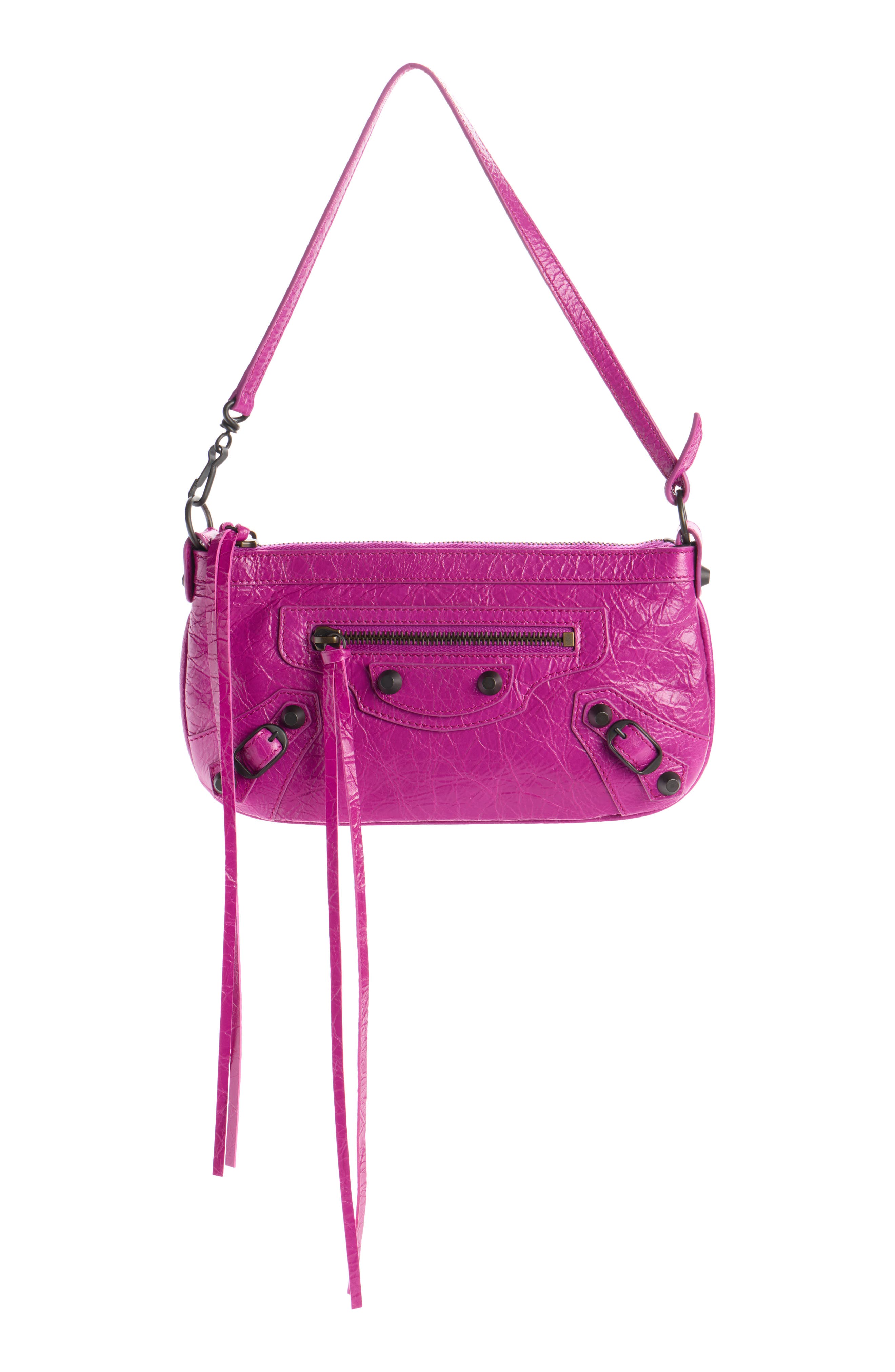 Balenciaga Le City Leather Pouch Shoulder Bag, Main, color, 5331 Azalee