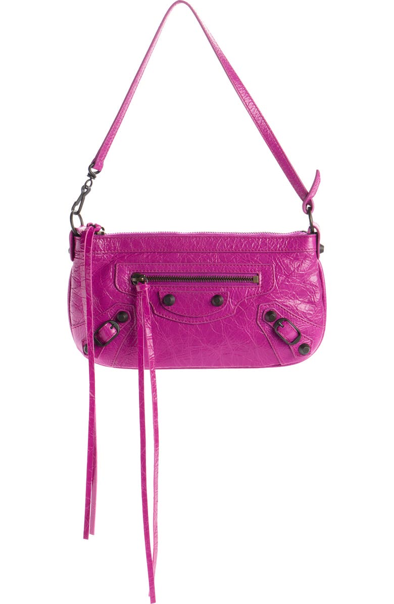 Balenciaga Le City Leather Pouch Shoulder Bag, Main, color, 5331 Azalee