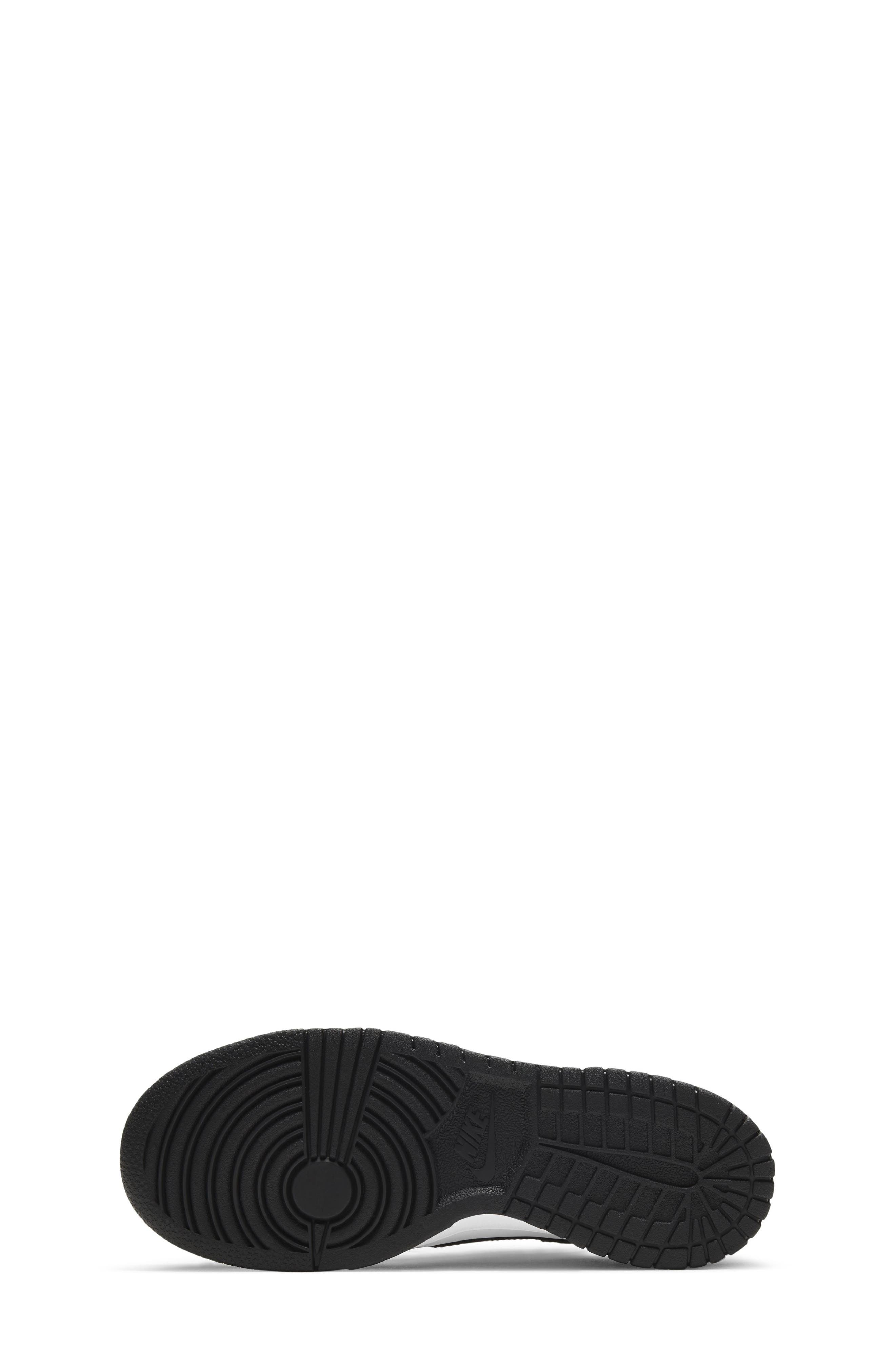 Kids' Dunk Low Basketball Sneaker, Alternate, color, 100 WHITE/BLACK