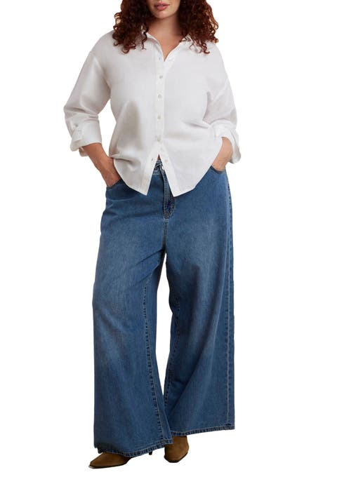 Tie Back Button Up Top (Plus)