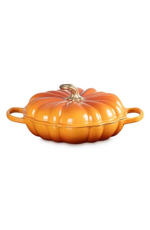 Enameled Cast Iron Pumpkin Braiser