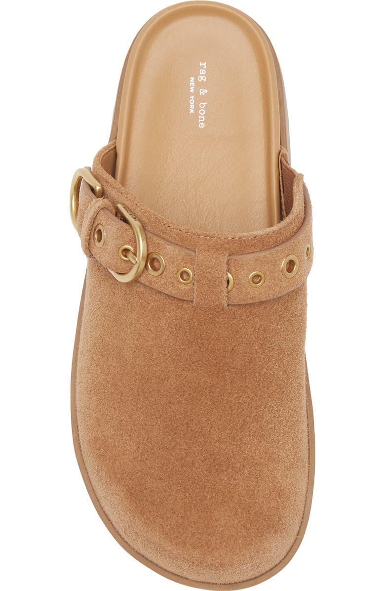 rag & bone Geo Buckle Platform Mule, Alternate, color, Brownwood Suede