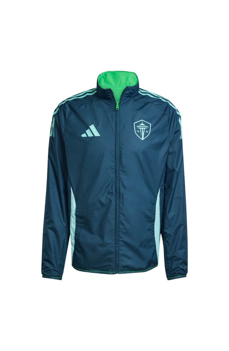 adidas Men's adidas Rave Green/Blue Seattle Sounders FC 2025 Anthem Reversible Full-Zip Jacket, Alternate, color, Green