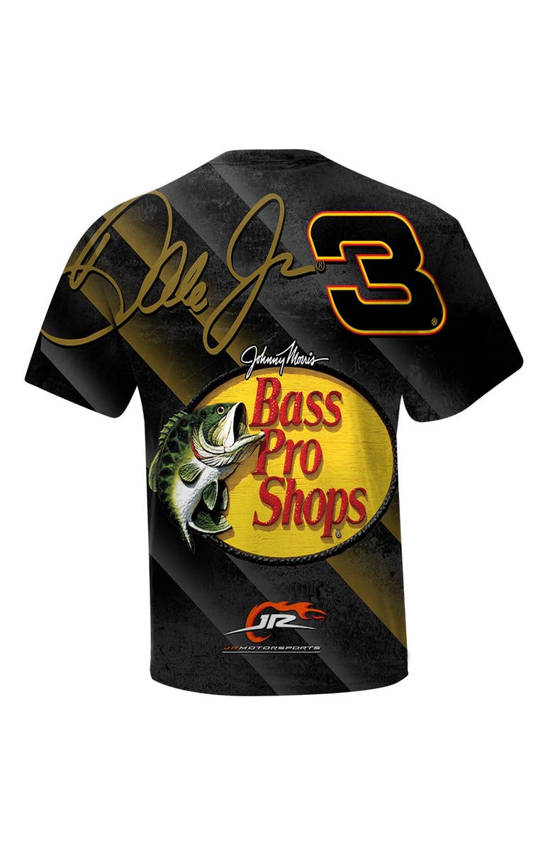 JR MOTORSPORTS OFFICIAL TEAM APPAREL Men's JR Motorsports Official Team Apparel Black Dale Earnhardt Jr. Bass Pro Shops Total Print T-Shirt, Alternate, color, 
