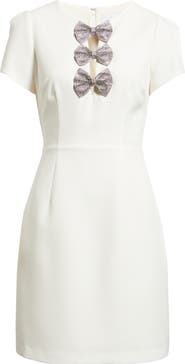 Sam Edelman Rhinestone Bow Detail Satin Dress