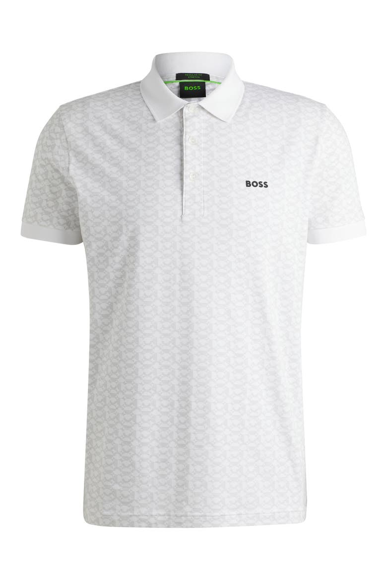 Paddy Geo Print Cotton Polo, Alternate, color, WHITE