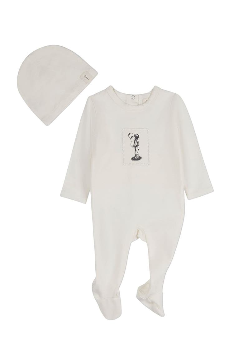 2 Piece Baby Cotton Rich Footie Set, Main, color, Ivory Mist