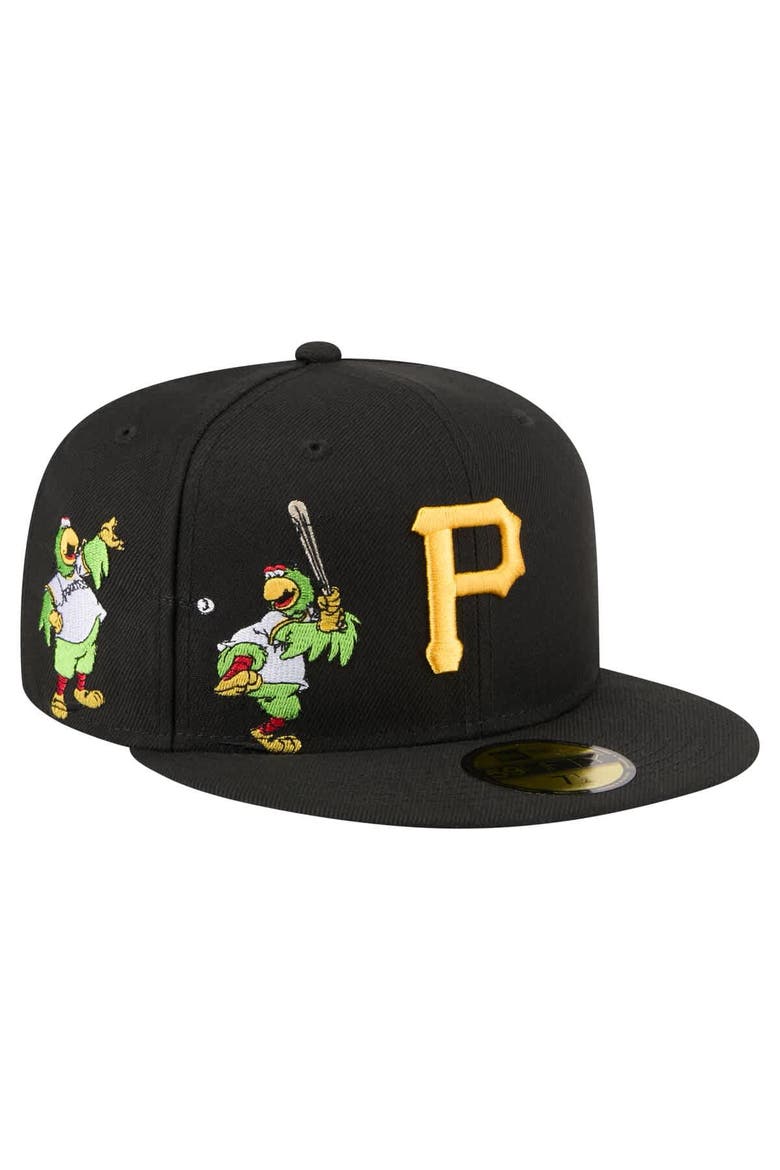 Men's New Era Black Pittsburgh Pirates Run Mascot 59FIFTY Fitted Hat, Main, color, Black