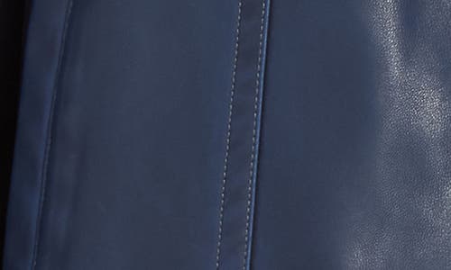 Lyssé Lysse Evonne Faux Leather Crop Trench Coat In Blue