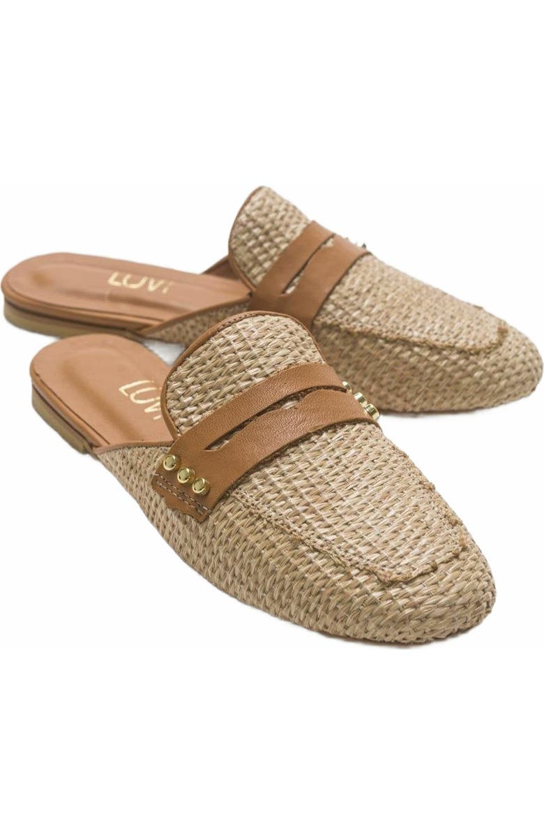 Forever & Always Shoes Patrizia Leather Mule, Main, color, Beige Leather