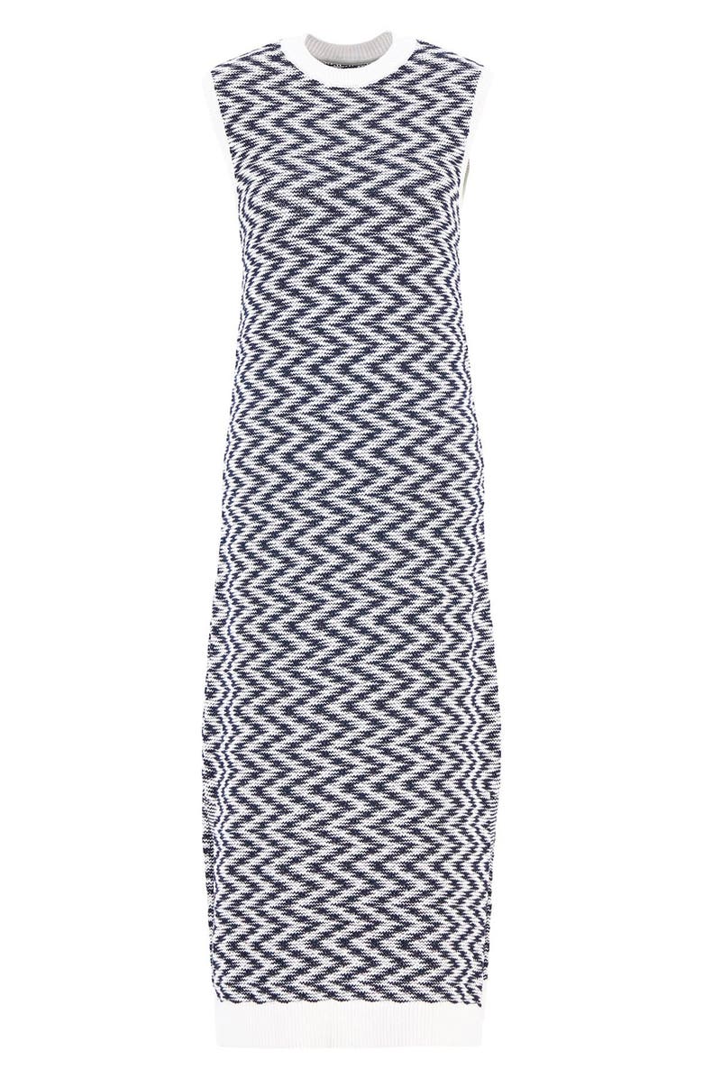 Barbour Olivia Zig Zag Sleeveless Sweater Dress, Alternate, color, Cloud Navy