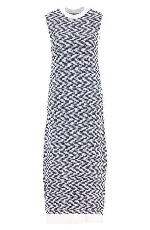 Barbour Olivia Zig Zag Sleeveless Sweater Dress In Blue