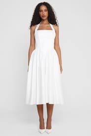 LEAU Hart Halter Corset Midi Dress